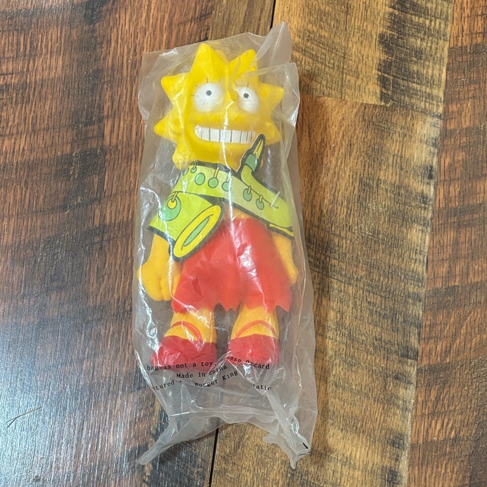 Vtg Lisa Simpson Plush Toy - Yellow and Red